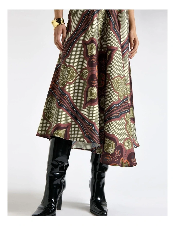 Mocha Chateau Asymmetric Midi Dress image 4