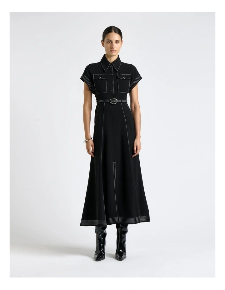 Top Stitched Midi Dress image 1