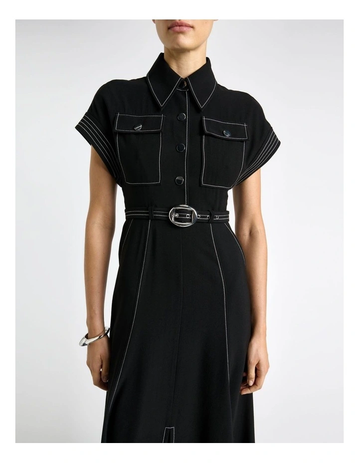 Top Stitched Midi Dress image 4