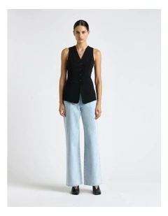 Acetate Stripe Fitted Vest