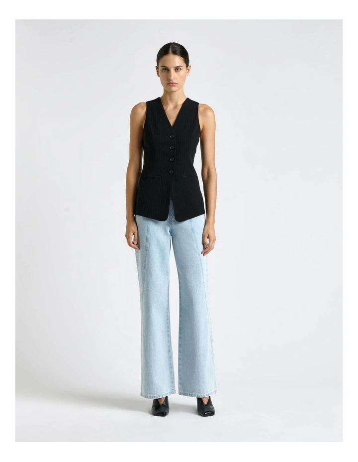 Acetate Stripe Fitted Vest image 1