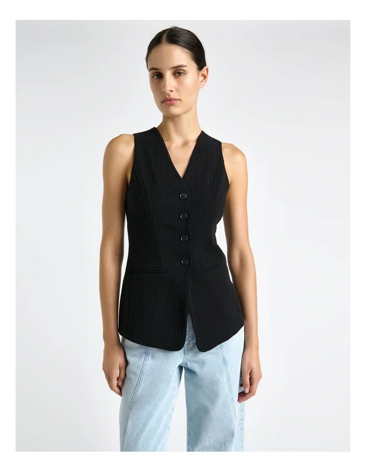 Acetate Stripe Fitted Vest image 3