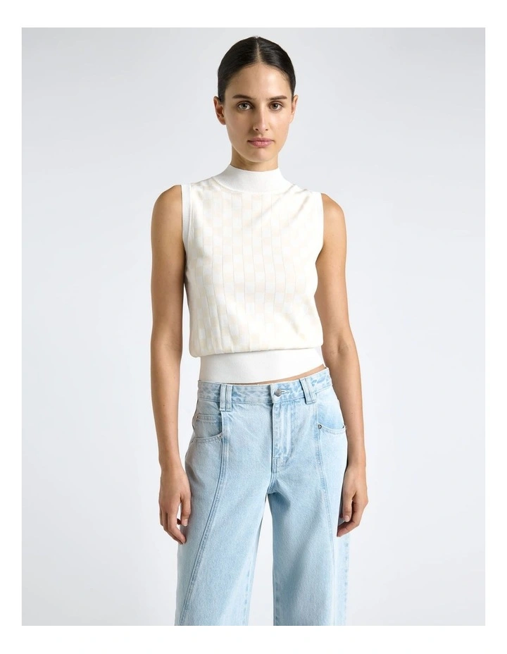 Checkerboard Jacquard Knit Tank image 3