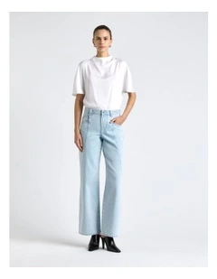 Satin Cowl Neck Top in White