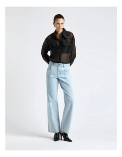 Sheer Organza Shirt in Black
