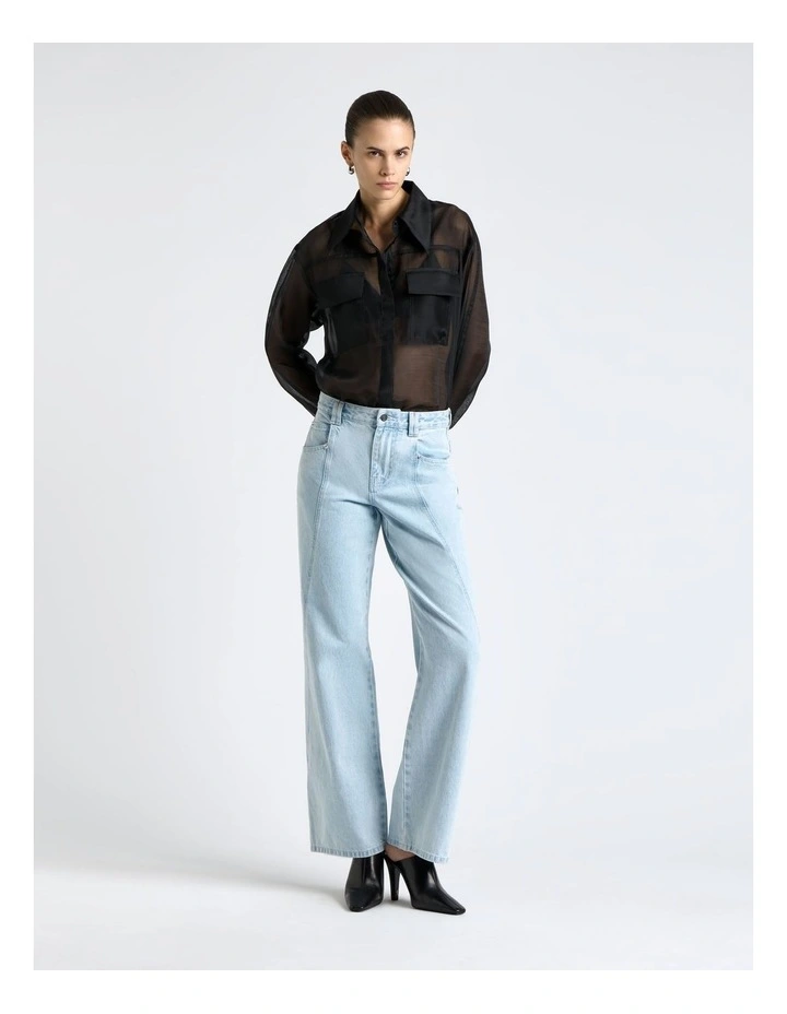 Sheer Organza Shirt in Black image 1