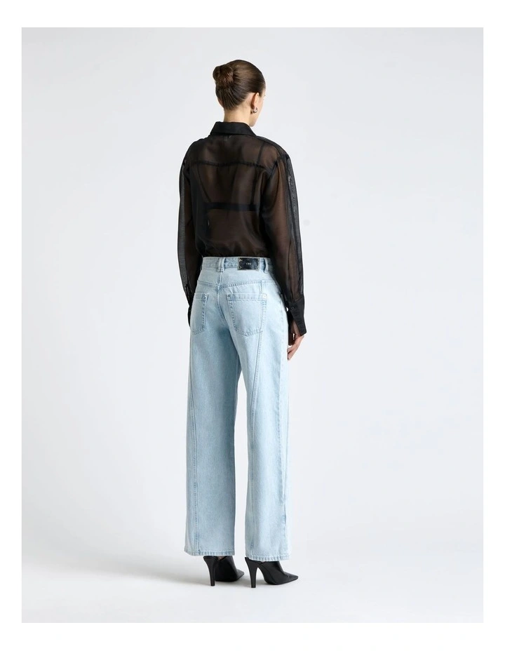 Sheer Organza Shirt in Black image 2