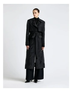 Sheer Organza Trench in Black