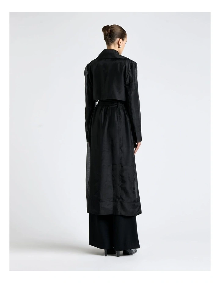 Sheer Organza Trench in Black image 2