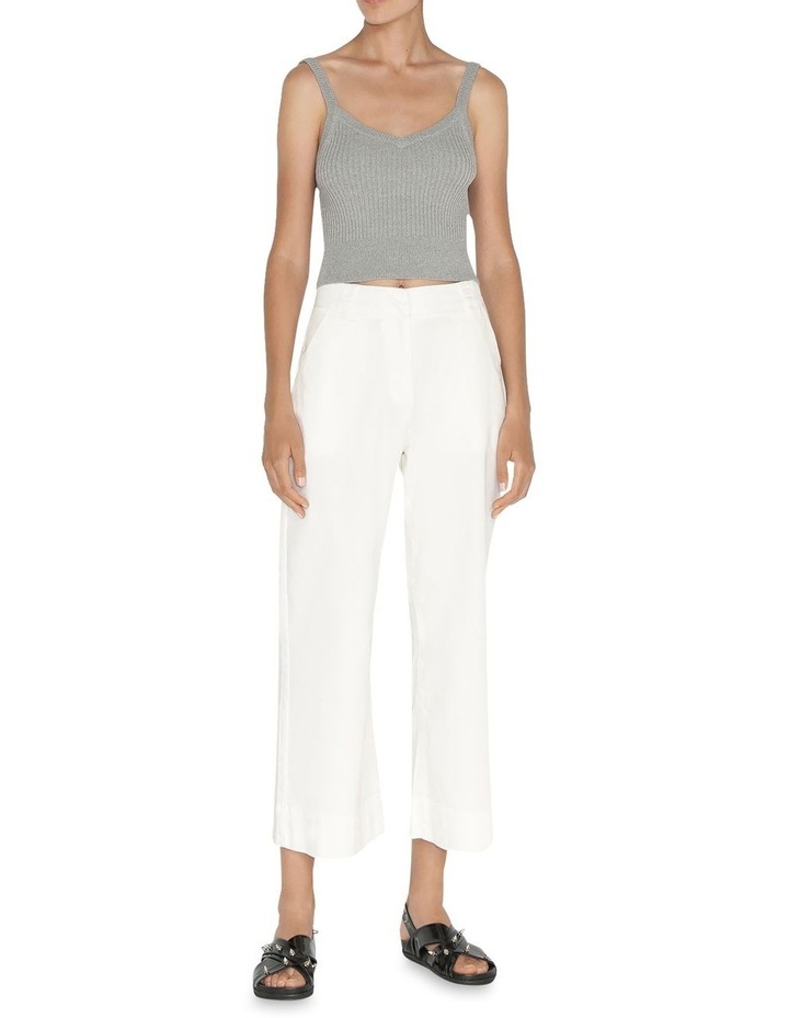 Cotton Cuffed Wide Leg Pant