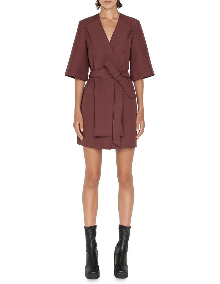 Tie Waist Wrap Dress Raisin