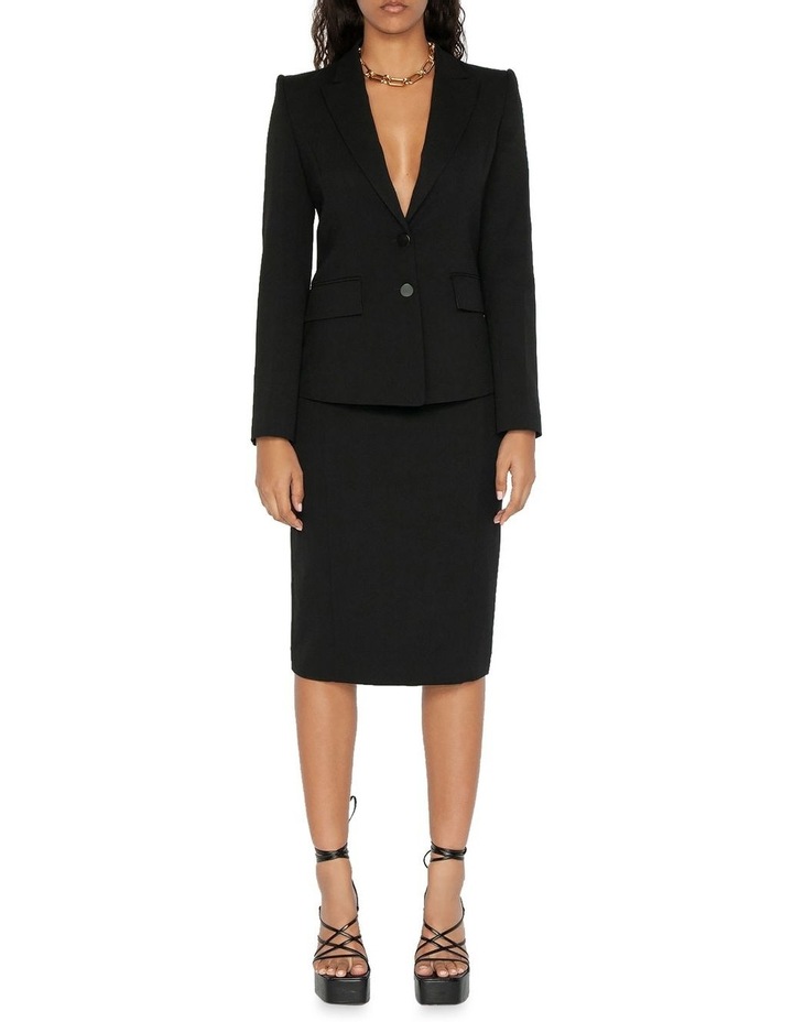 Button Front Blazer Black