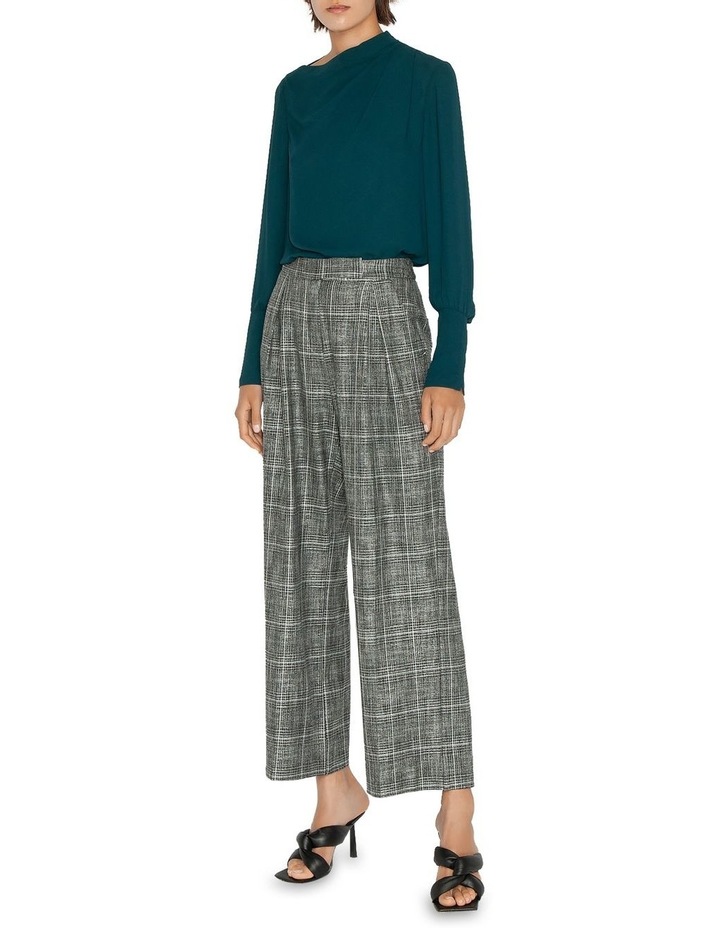 Melange Check Wide Leg Pant Charcoal Melange