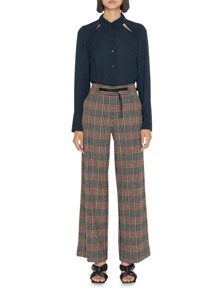 Houndstooth Check Wide Leg Pant