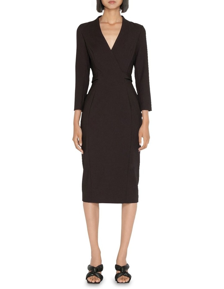 Double Weave Wrap Pencil Dress Blackberry