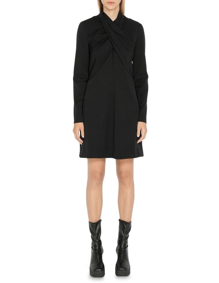 Eco Tuck Neck Dress Black