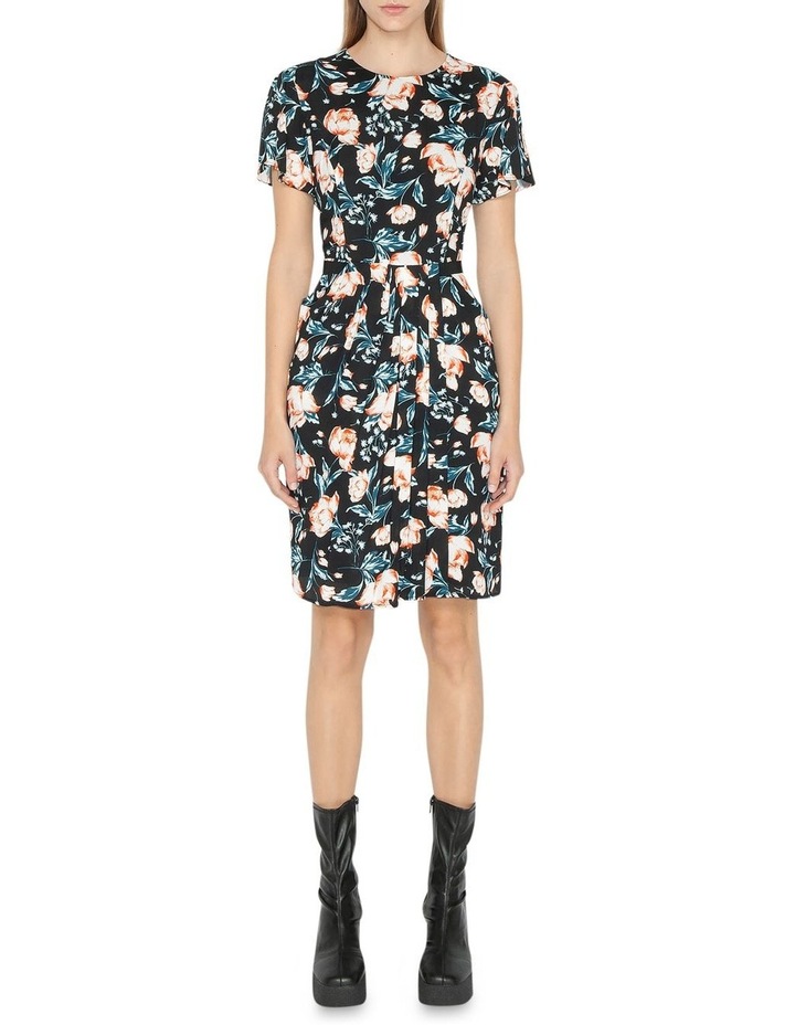 Peony Draped Waist Dress in Multi