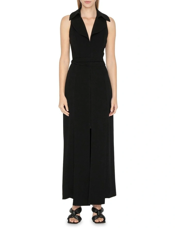 Collared Maxi Dress in Black image 1