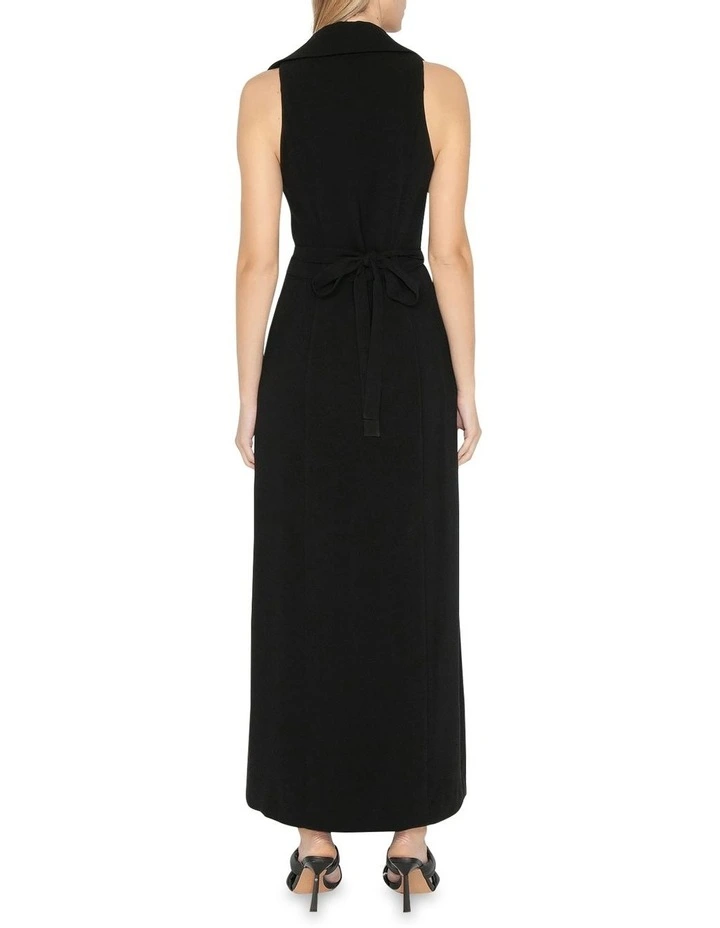 Collared Maxi Dress in Black image 2