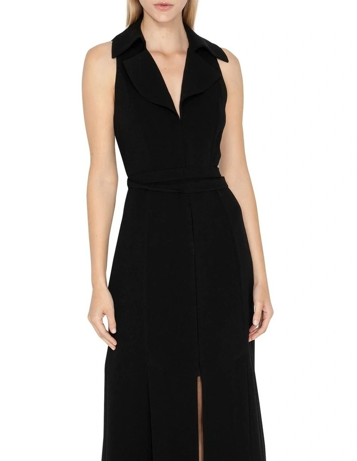 Collared Maxi Dress in Black image 3