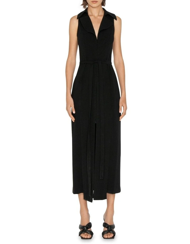 Collared Maxi Dress in Black image 4