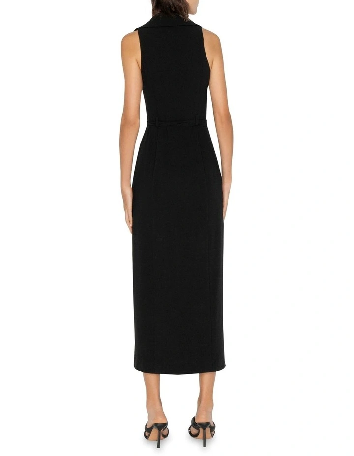 Collared Maxi Dress in Black image 5