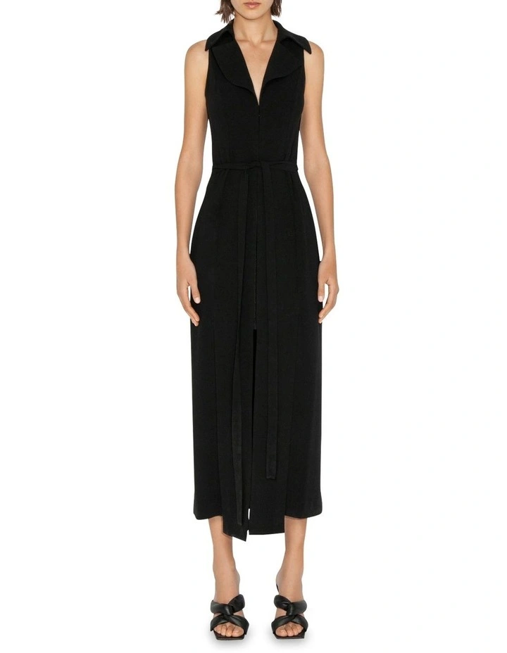 Collared Maxi Dress in Black image 7