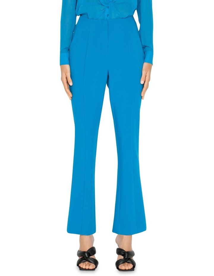 blue and white flare pants