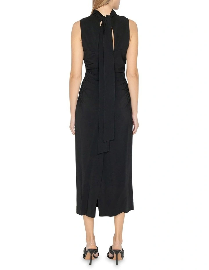 Ruched Waist Dress in Black image 2