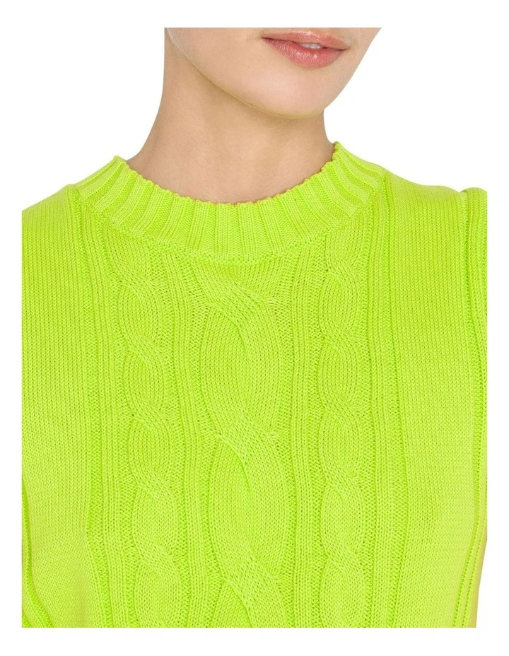 Cable Knit Vest in Lime Green image 4