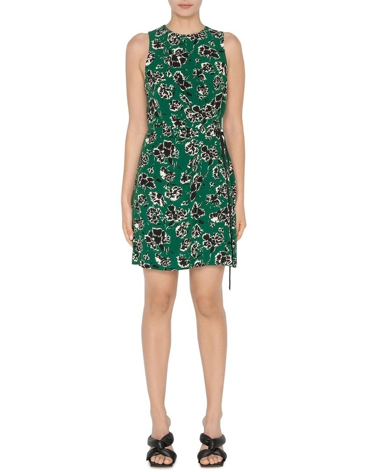 Floral Waist Tuck Dress in Emerald Green