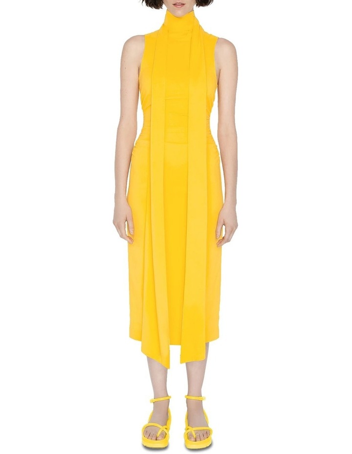 Ruched Waist Dress in Lemon Yellow