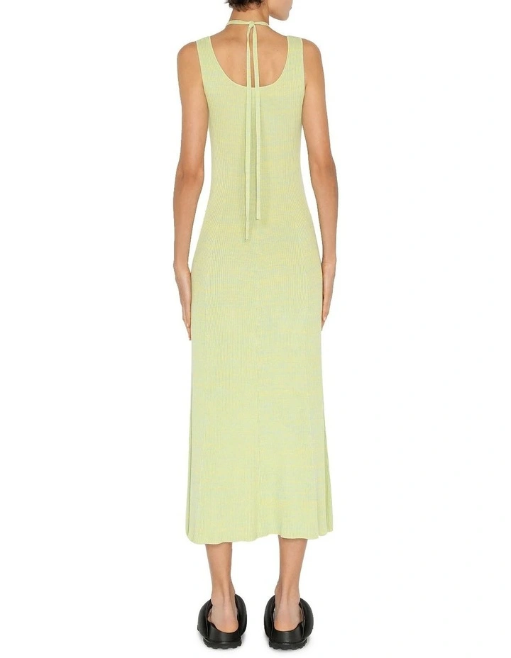 Halter Neck Knit Dress in Mint image 2