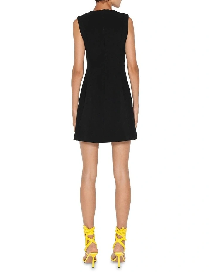 Cut Out Wrap Front Dress in Black image 2