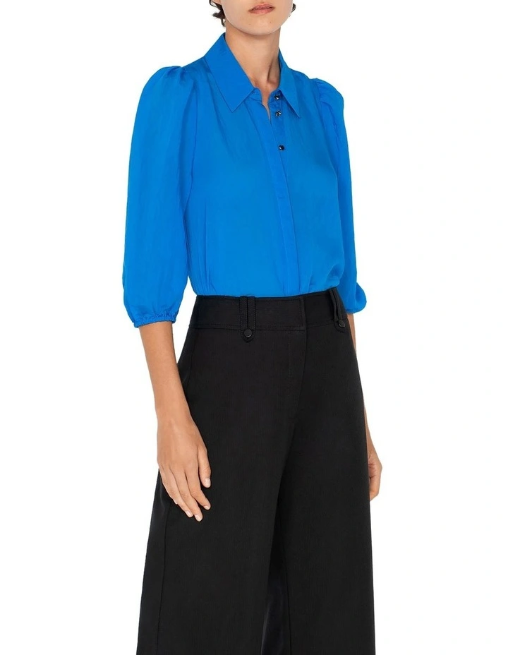 Soft Sheer Tencel Shirt in Blue image 3