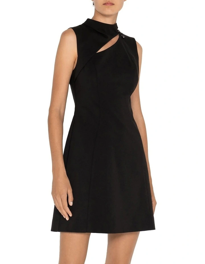 Cotton Chain Link Dress in Black image 3