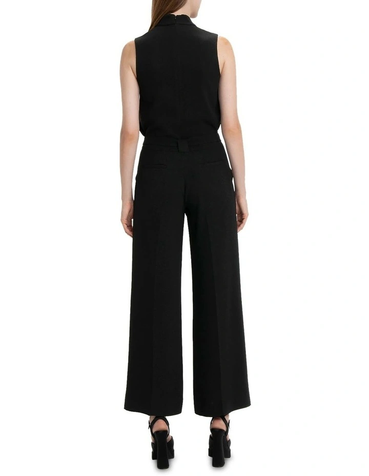 Crepe Wide Leg Pant in Black image 2