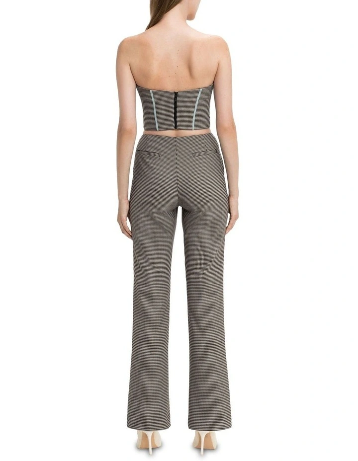 Houndstooth Tailored Flare in Brown Multi image 2