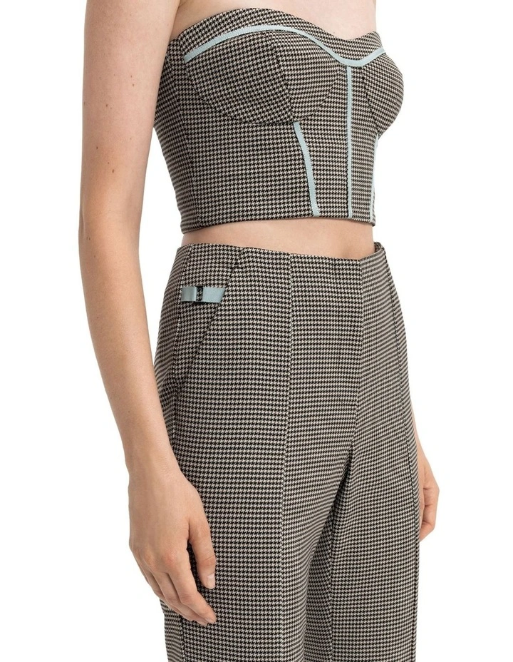 Houndstooth Tailored Flare in Brown Multi image 4