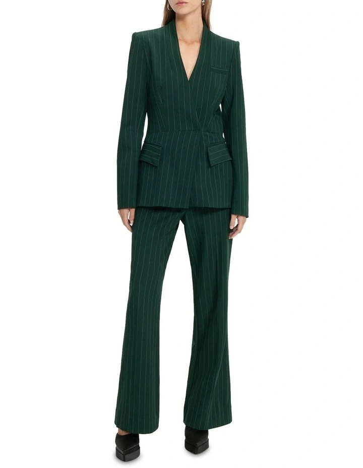 Pinstripe Blazer in Green image 1