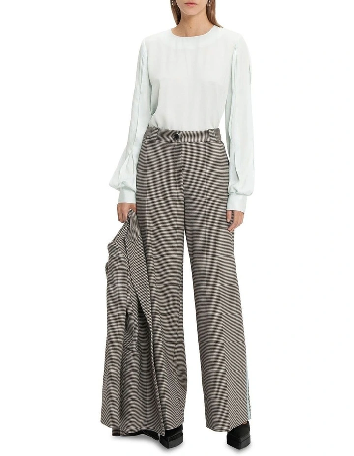 Houndstooth Straight Leg Pant in Brown Multi image 1