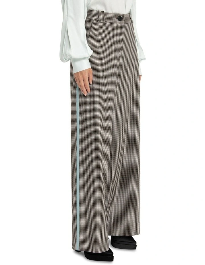 Houndstooth Straight Leg Pant in Brown Multi image 3