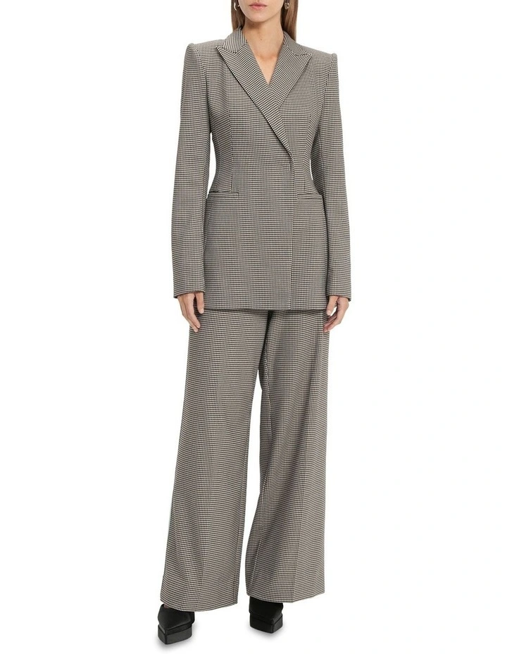 Houndstooth Straight Leg Pant in Brown Multi image 4