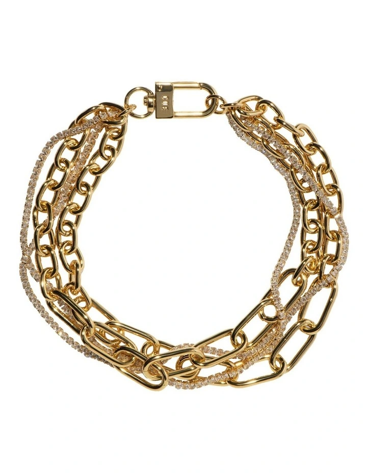 Diamante Chain Necklace in Gold image 1