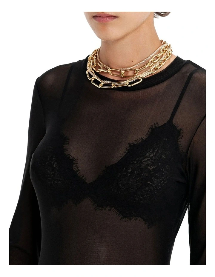 Diamante Chain Necklace in Gold image 2