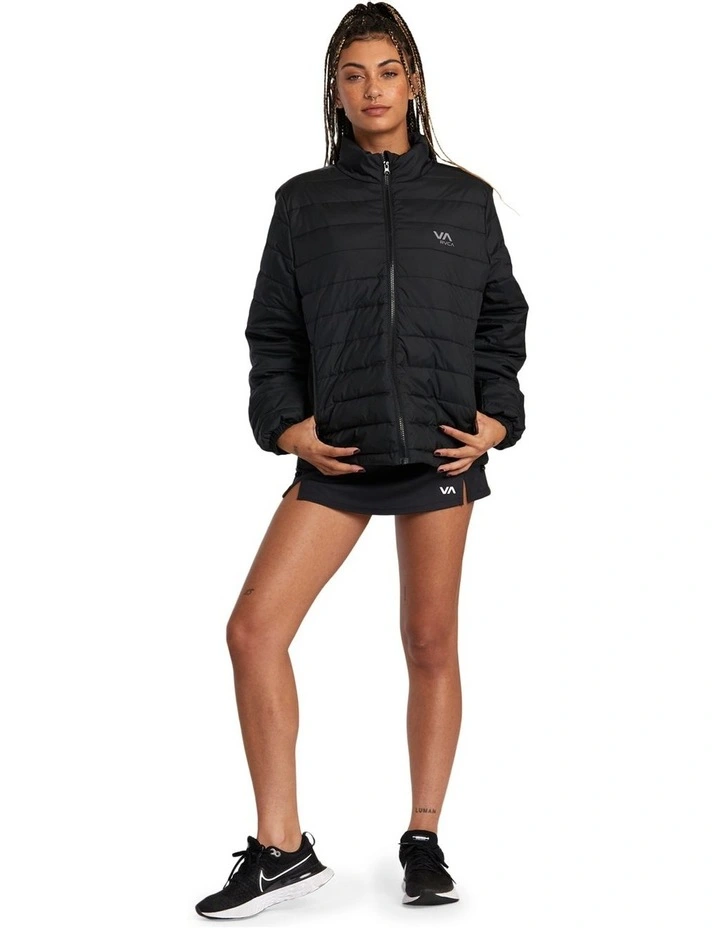 thumbnail interactive-video image 1 of RVCA Men's Puffer Jacket - Quilted Down Blend Fleece Winter Coat With Hood 1 of 11