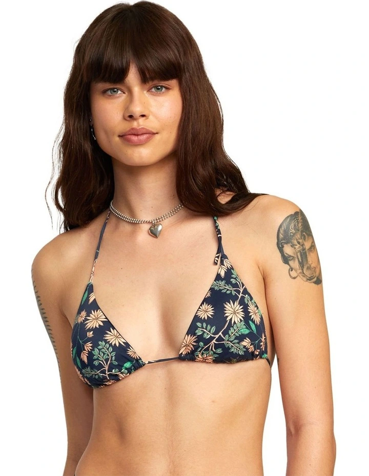 Byrd Halter Triangle Bikini Top in Blue image 1