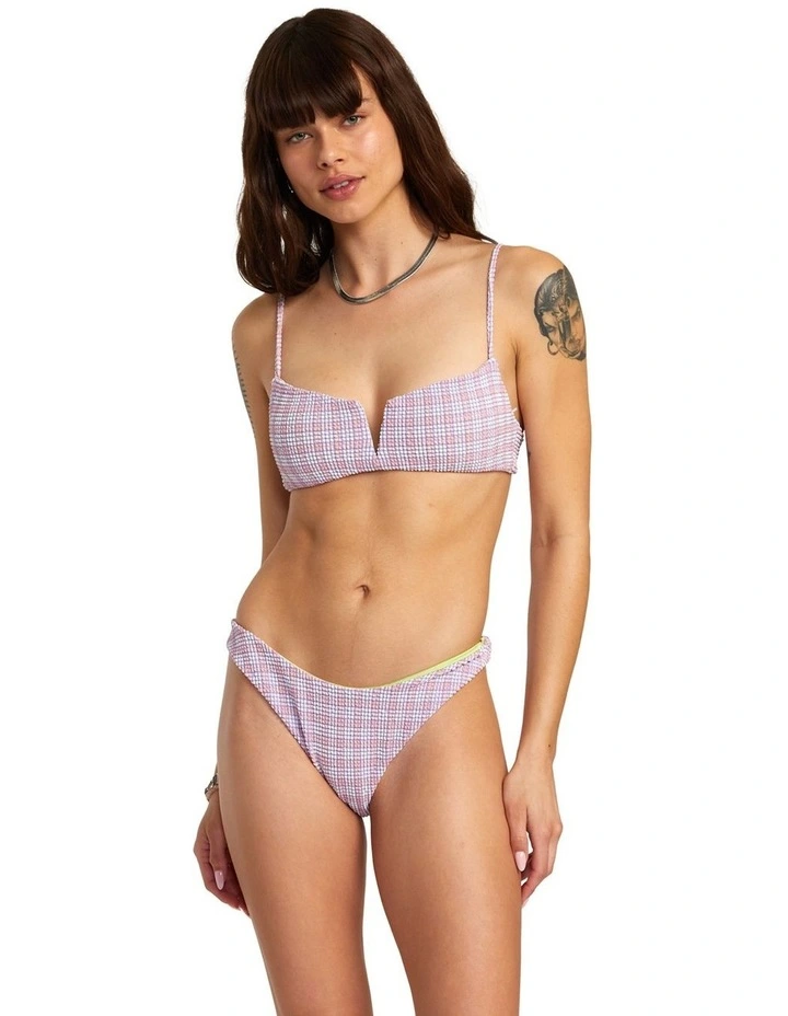 Prepped V Wire Bralette Bikini Top in Purple image 1