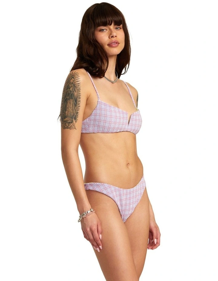 Prepped V Wire Bralette Bikini Top in Purple image 3