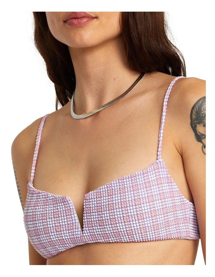 Prepped V Wire Bralette Bikini Top in Purple image 4